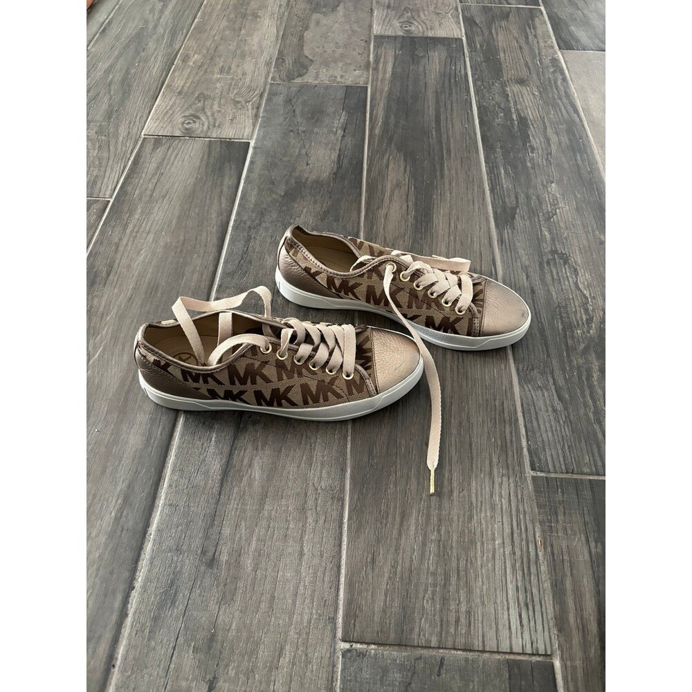 Michael Kors Brown and Gold Logo Shoes